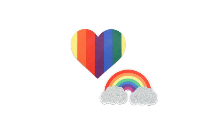 Pride Glitter Rainbows and Hearts Pasties