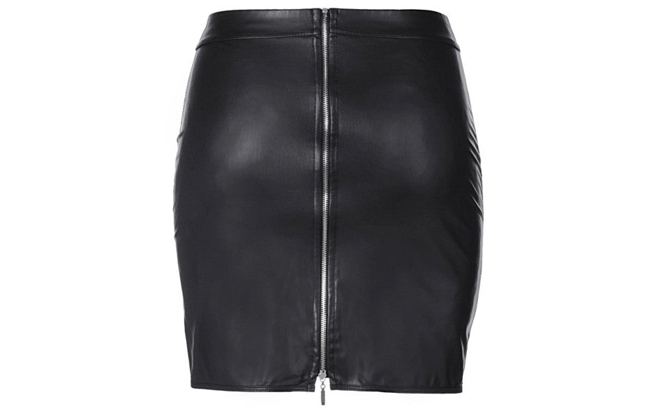 Stretch Wetlook Mesh Criss Cross Skirt Black - Just for you desires