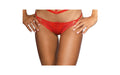 Microfiber and Lace G-String with Studs Red - Just for you desires