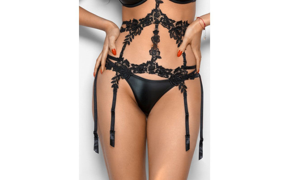 Stretch Wetlook Strappy G-String Black - Just for you desires