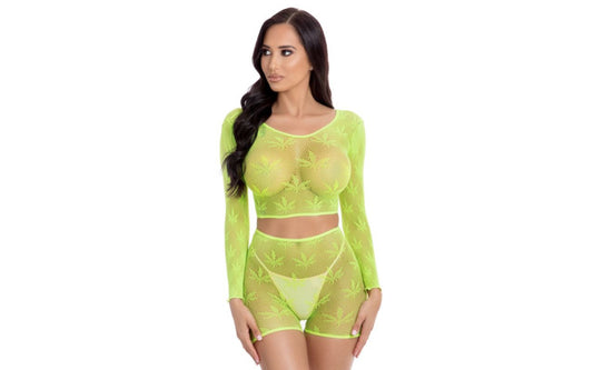 Leaf It To Me Short Set Green - Just for you desires