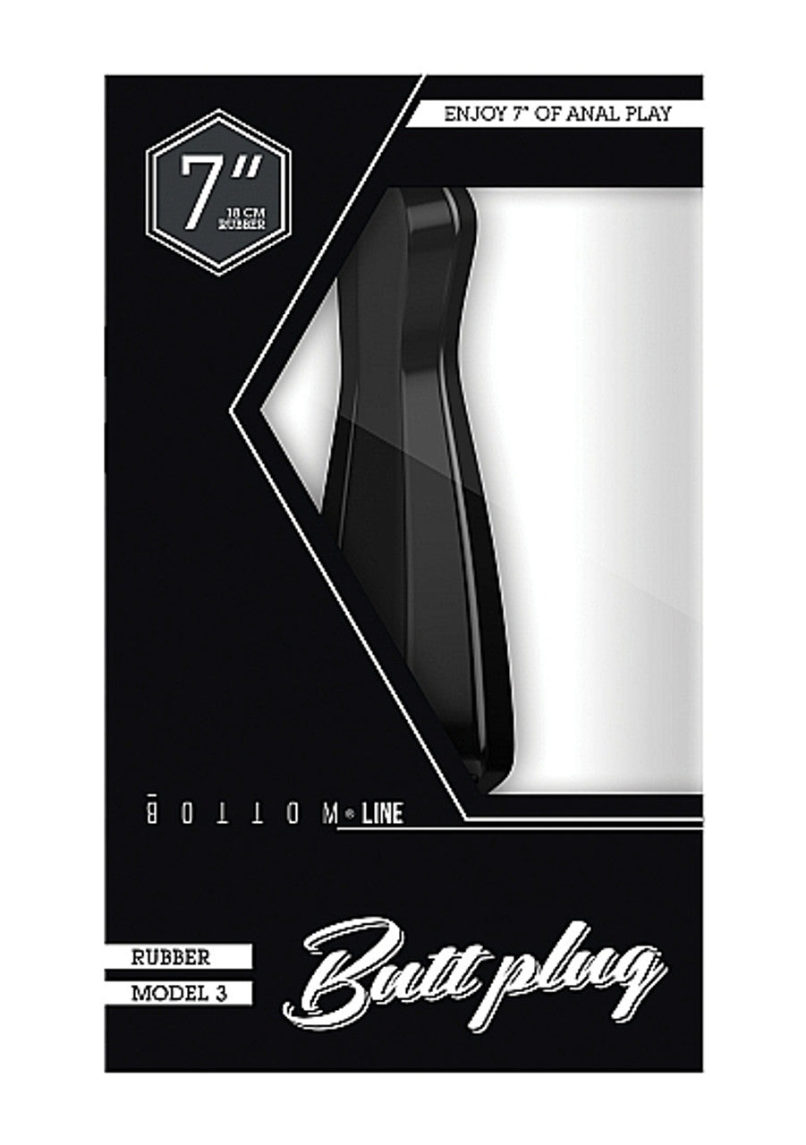 Buttplug - Rubber - 7 Inch - Model 3 - Black - Just for you desires