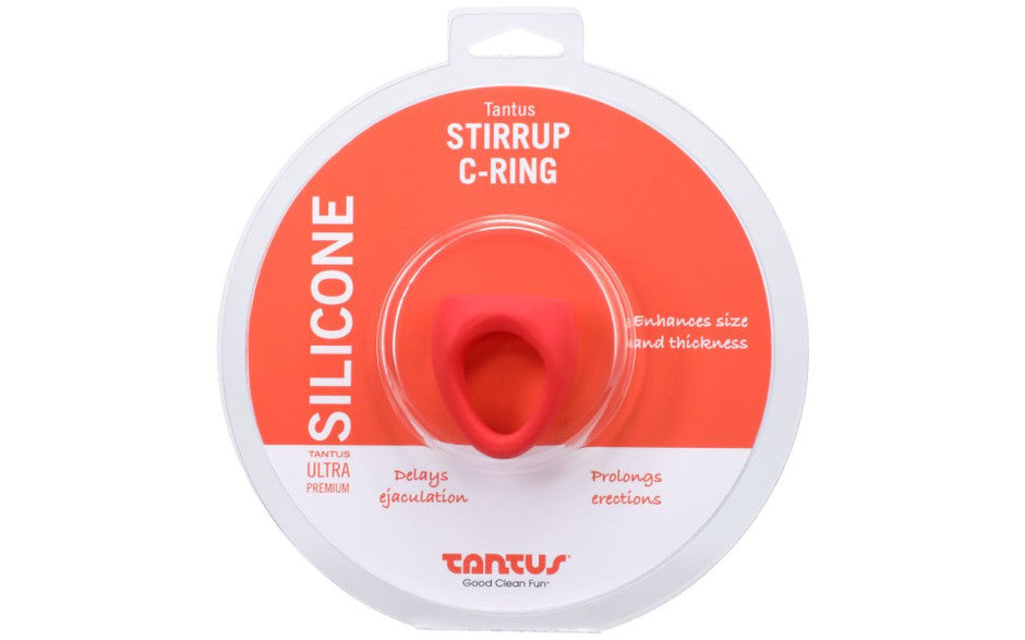 Stirrup Silicone Cock Ring Crimson - Just for you desires