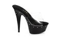 Slip On Rhinestone Platform Black 6in - Just for you desires