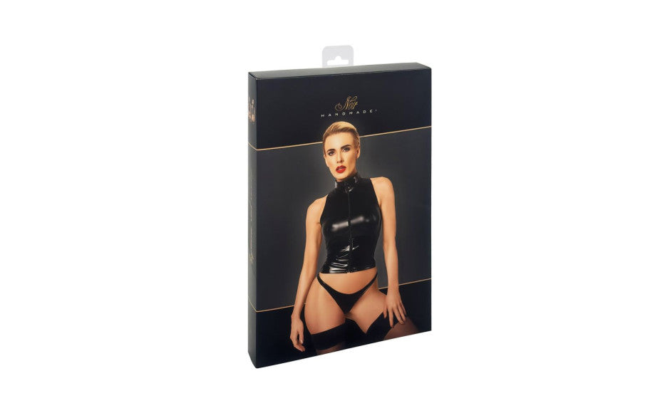 Glam Wetlook Top w Vinyl Corset - Just for you desires