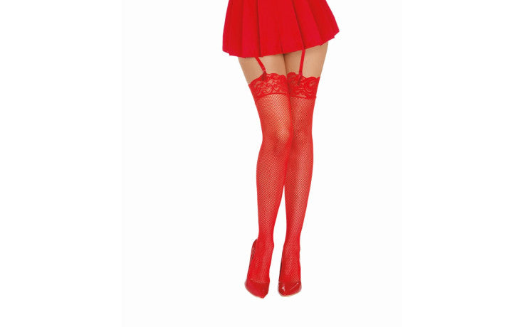 Dreamgirl Thigh High Fishnet Stockings Red - Just for you desires