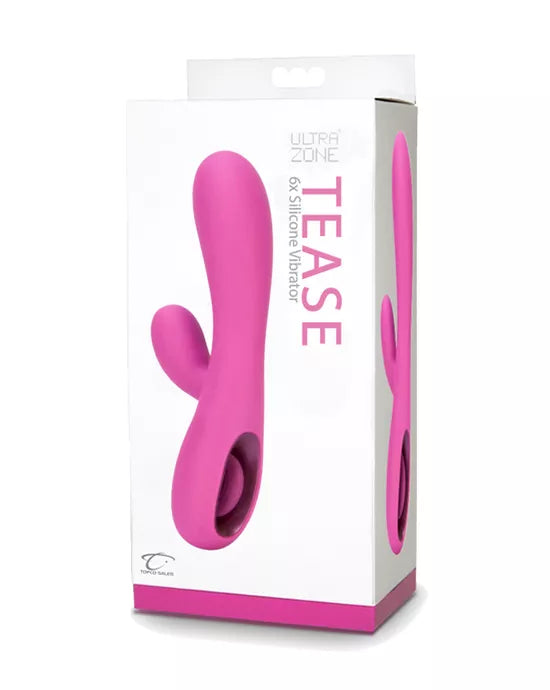 UltraZone Tease 6x Rabbit Style  Silicone Vibe Pink - Just for you desires