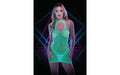 Glow In The Dark Fishnet High Neck Mini Dress - Just for you desires