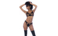 Wet Look w Sheer Mesh 2 Pc Set Black - Just for you desires