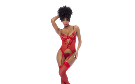 Red 2 Pc Set w/ Matching Thong - Just for you desires