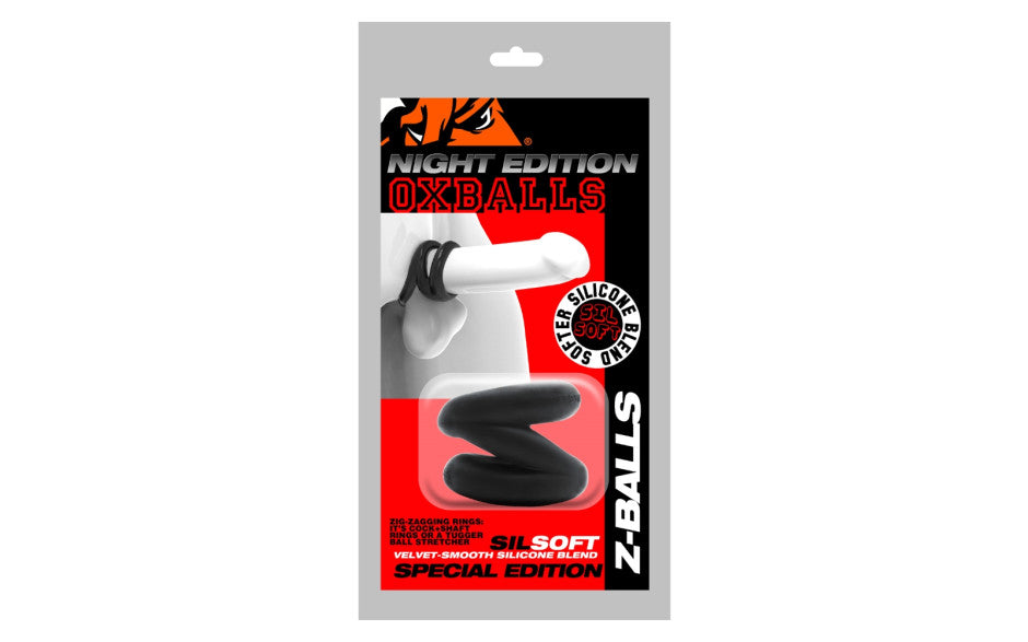 Z Balls Zig Zag Cockring / Ballstretcher Plus+Silicone™ Special Edition Night