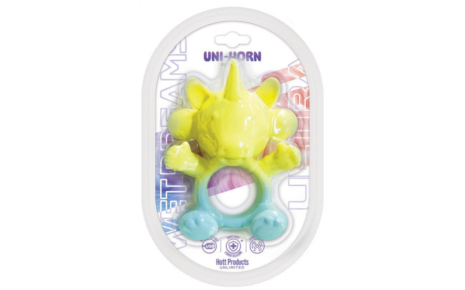 Wet Dreams Ultra 20 Mode USB Silicone UniHorn Cock Ring - Just for you desires