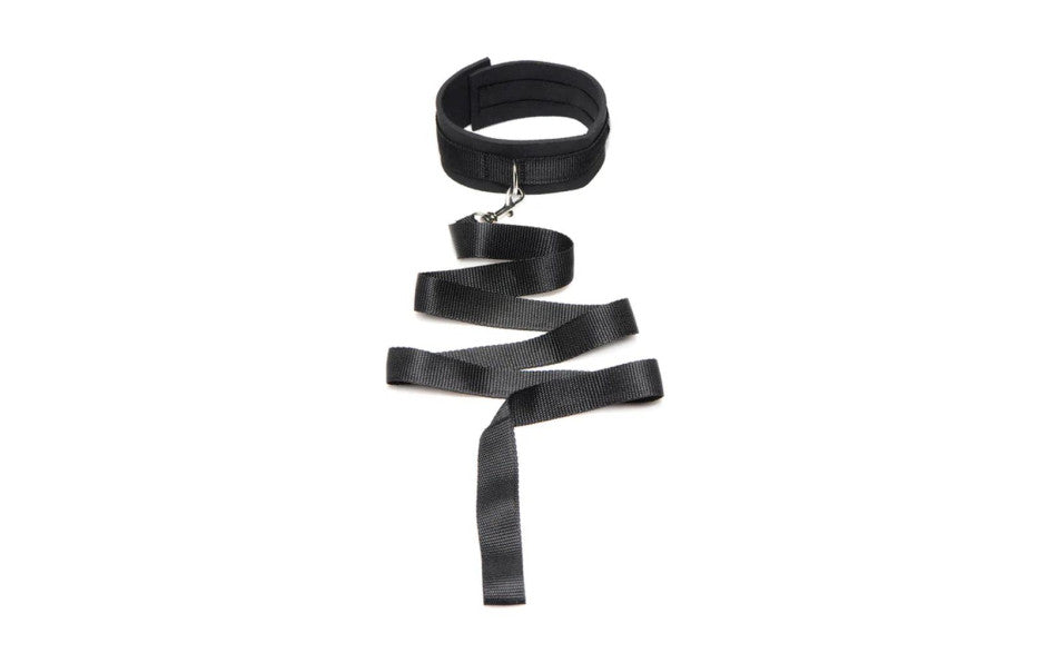 Neoprene Collar And Leash Set Black - Just for you desires