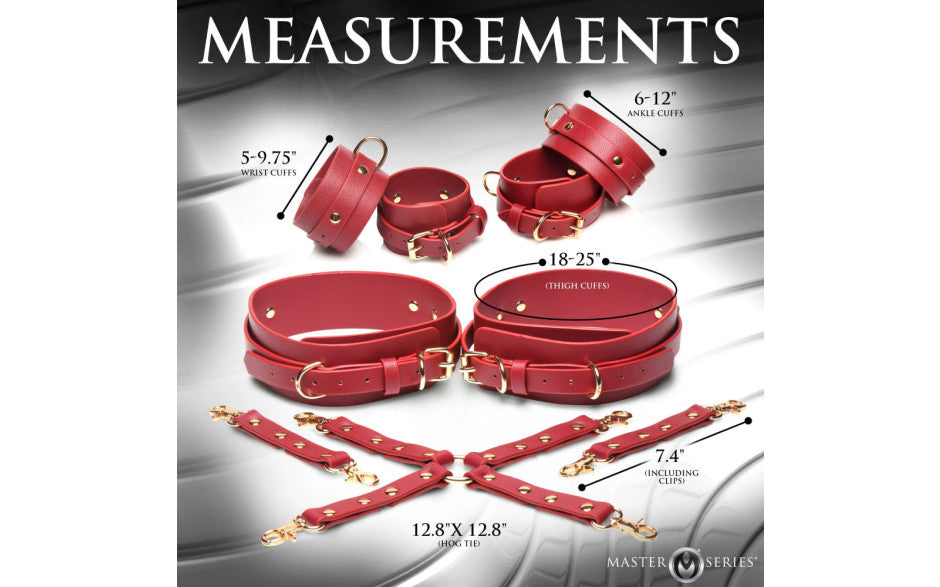 Crimson Captive Thigh Wrist Ankle Hog Tie Restraints