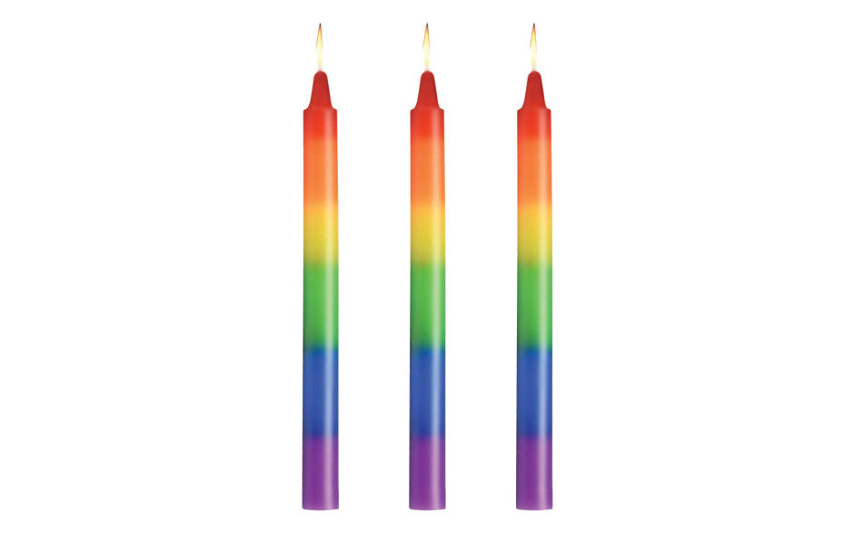 Master Series Pride Candles - Rainbow Drip Candles - Set of 3