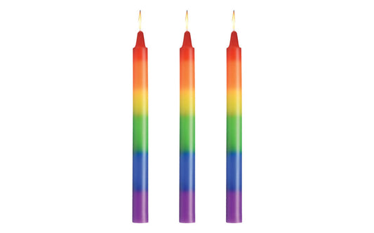 Master Series Pride Candles - Rainbow Drip Candles - Set of 3 - Just for you desires