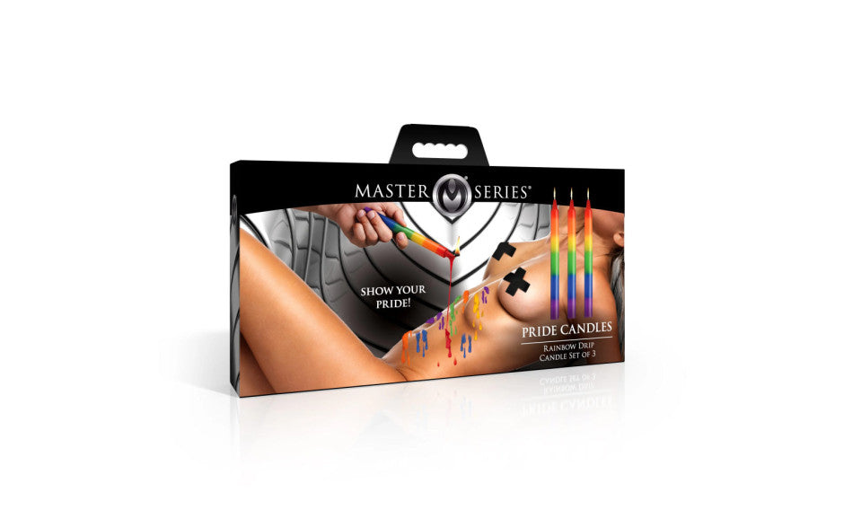 Master Series Pride Candles - Rainbow Drip Candles - Set of 3