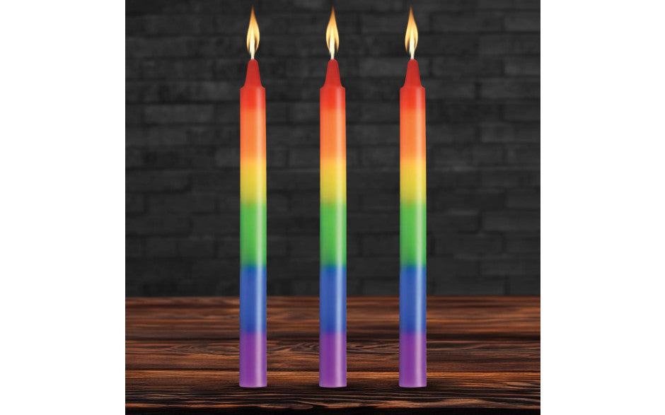 Master Series Pride Candles - Rainbow Drip Candles - Set of 3