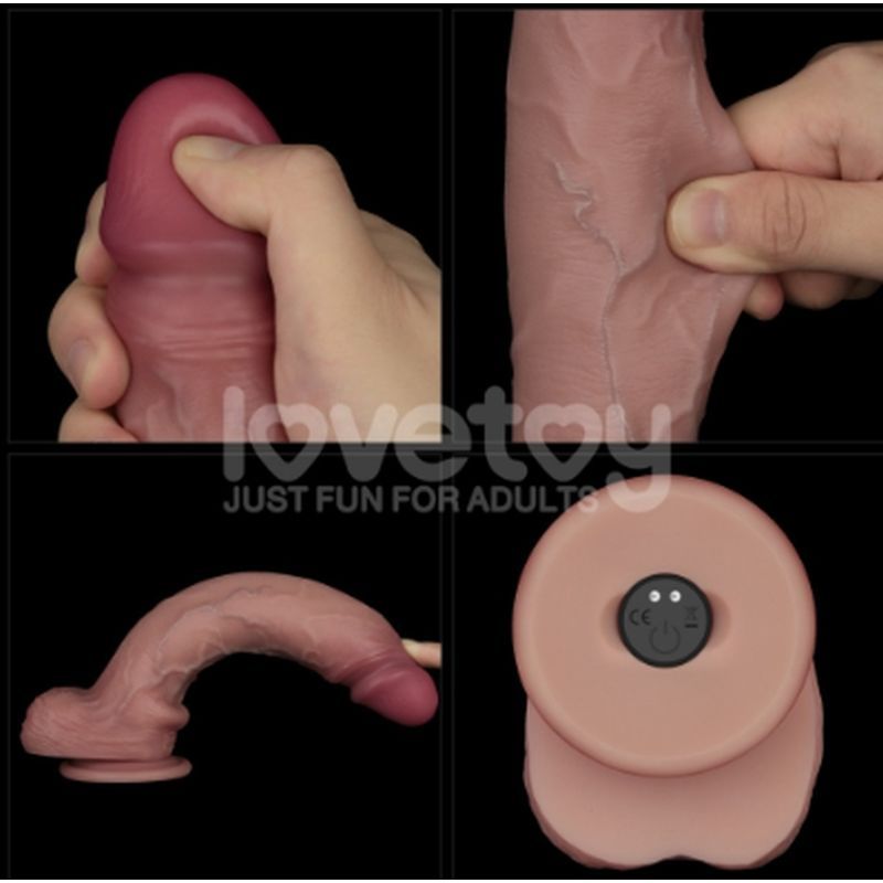 Vibrating Sliding Skin Pro II Silicone Dong 10in - Just for you desires