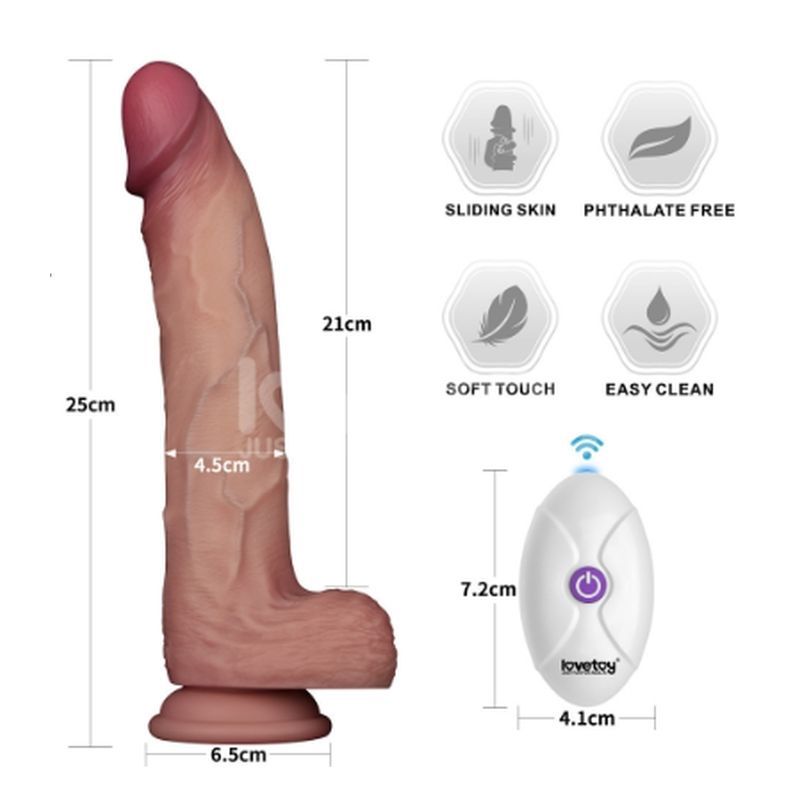 Vibrating Sliding Skin Pro II Silicone Dong 10in - Just for you desires