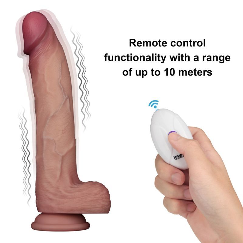Vibrating Sliding Skin Pro II Silicone Dong 10in - Just for you desires