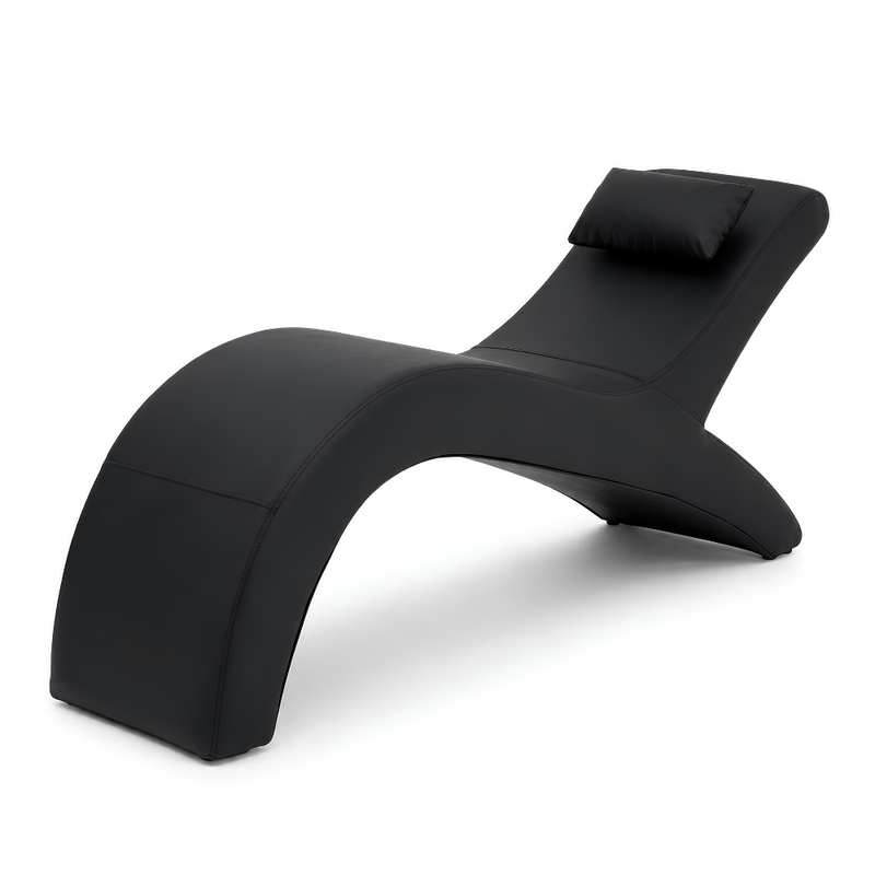 Black modern lounge chair on a white background