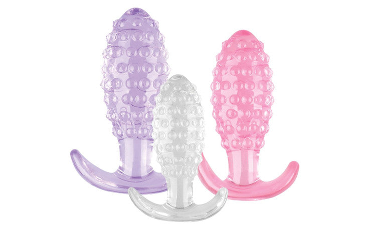 Crystal Ballers 3 Pc Silicone Anal Plug Set - Just for you desires