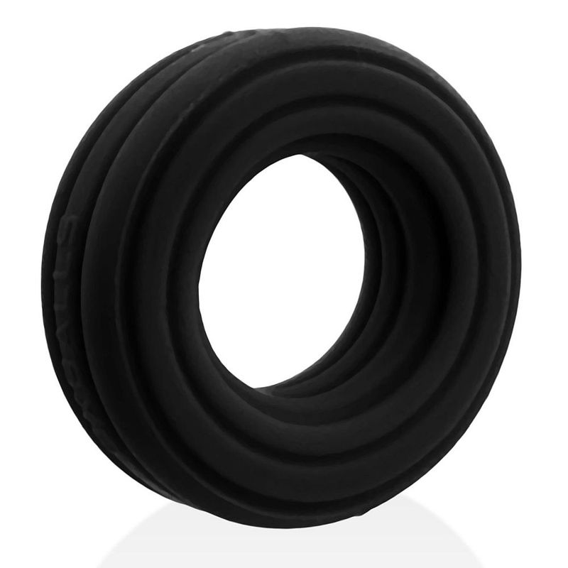 Roto Grooved Gripper Ribbed Cockring Black - Just for you desires