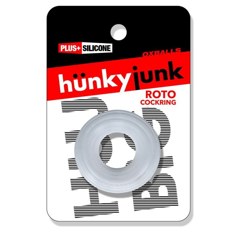 Roto Grooved Gripper Ribbed Cockring Clear - Just for you desires