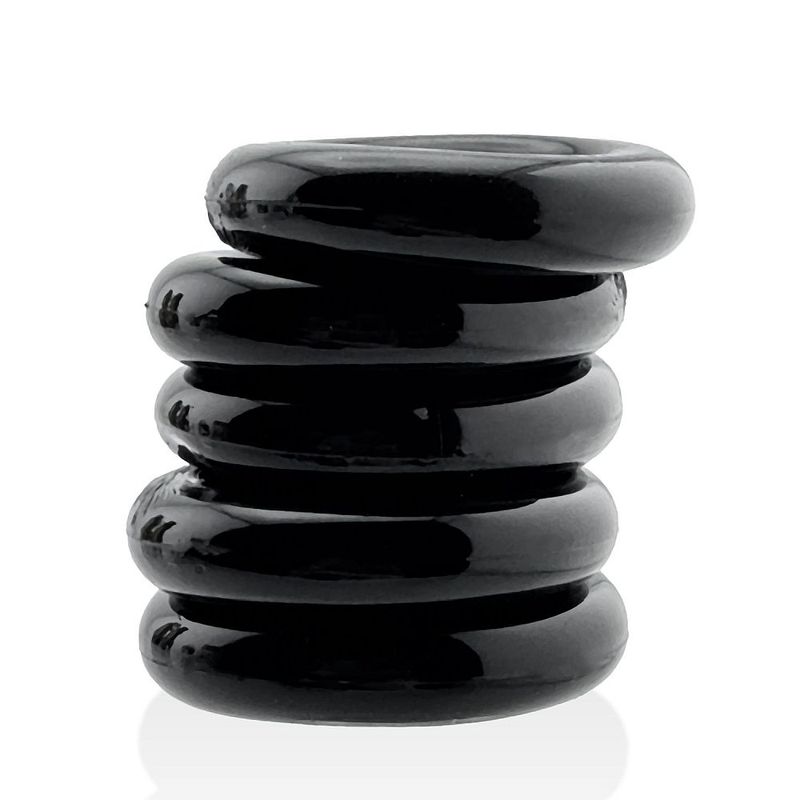 Jacker Stack 5 Pc Strong Cock Ring Black - Just for you desires