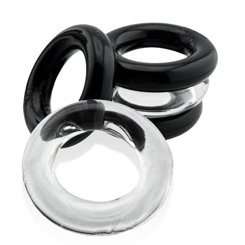 Jacker Stack 5 Pc Strong Cock Ring Clear Black - Just for you desires