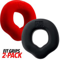 Fit Grips 2 Pc Ergo Cockring Black Red - Just for you desires