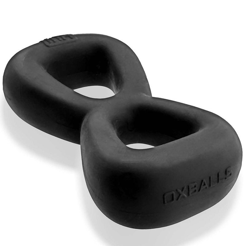 Boomerang Double Cockring Ball Stretcher Black - Just for you desires