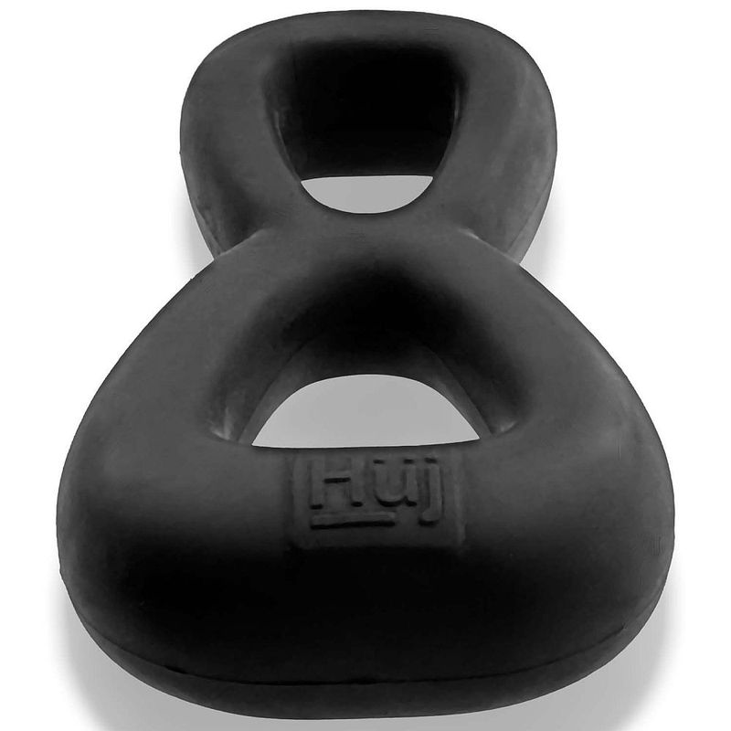 Boomerang Double Cockring Ball Stretcher Black - Just for you desires