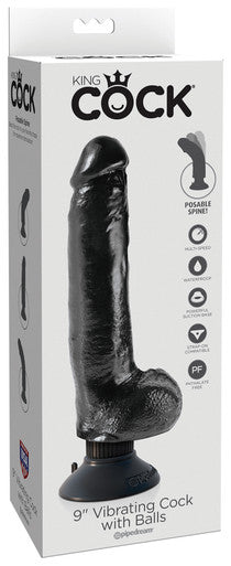 172591 - King Cock 9 Inch Vibrating Cock With Balls - Just for you desires