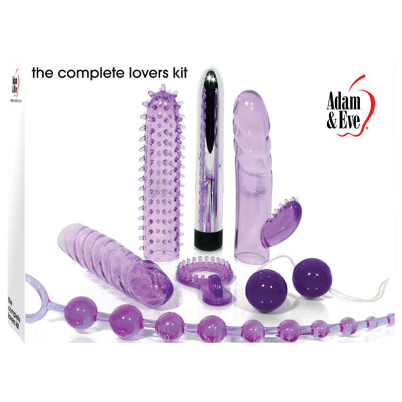 Adam & Eve The Complete Lovers Kit - Purple Couples Kit - 7 Piece Set - Just for you desires