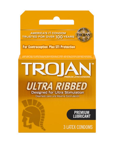 195973 - Trojan Ultra Ribbed 3Pk - Just for you desires