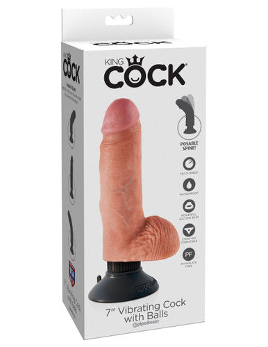 172589 - King Cock 7 Inch Vibrating Suction Cup Dildo - Just for you desires