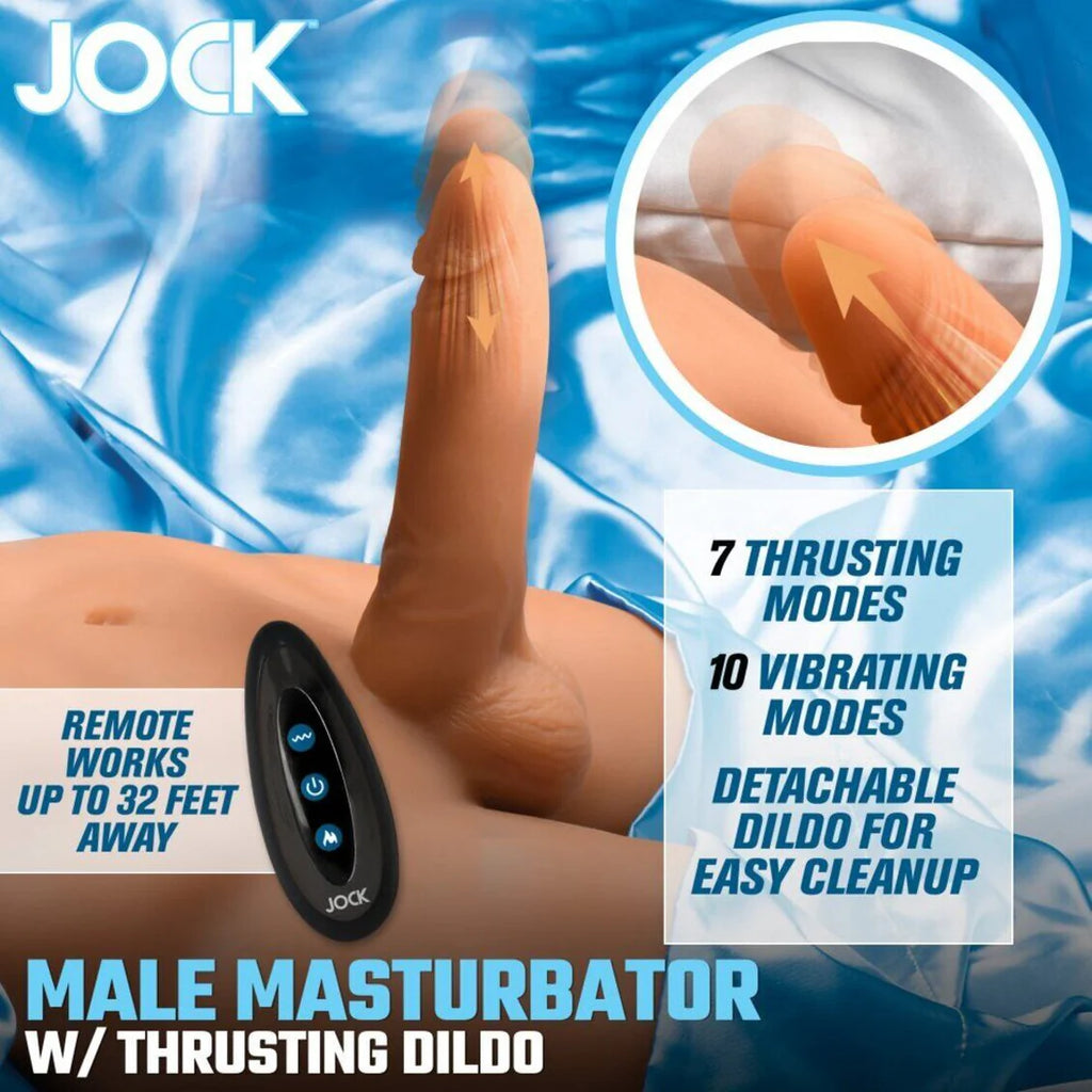 Jock Male Masturbator W/ Thrusting Dildo Medium - Just for you desires