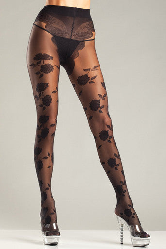 201290 - French Cut Floral Pantyhose - Just for you desires