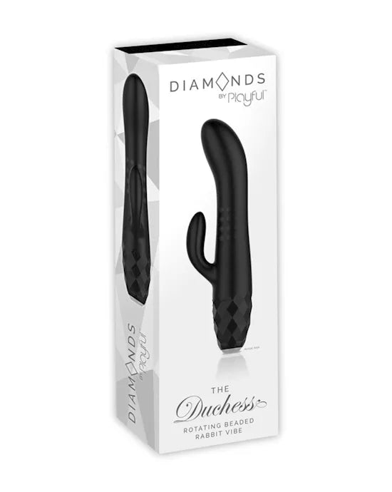 Diamonds The Duchess - Rotating Beaded Rabbit Vibe Blk - Just for you desires
