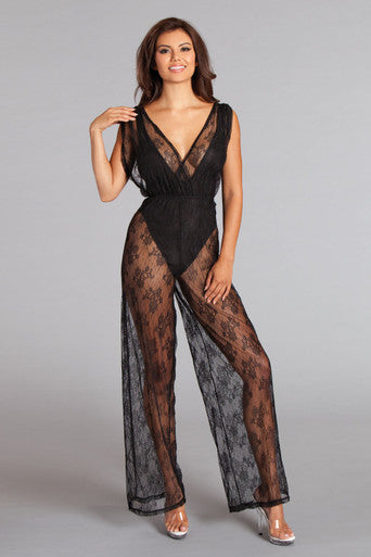 216447 - Groaned Jump - Lace Overlay Jumpsuit And Bodysuit - Just for you desires