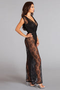 216447 - Groaned Jump - Lace Overlay Jumpsuit And Bodysuit - Just for you desires