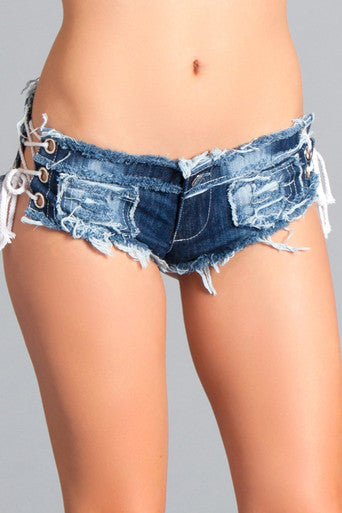 218694 - String Attached Mini Hot Pants - L - Just for you desires