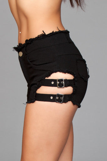 218846 - Buckled Down Denim Shorts - L - Just for you desires