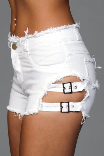 218852 - Buckled Down Denim Shorts - S - Just for you desires
