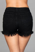 218879 - High Waisted Fringed Button Shorts - Just for you desires