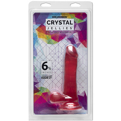 220521 - Doc Johnson Crystal Jellies 6.5 Inch Slim Cock With Balls - Just for you desires