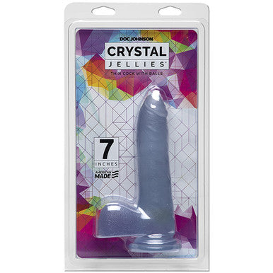 220525 - Crystal Jellies - 7 Inch Slim Cock With Balls Clear - Just for you desires
