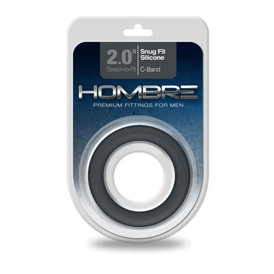 221115 - Hombre Snug-Fit Silicone C-Band Charcoal Black - Just for you desires